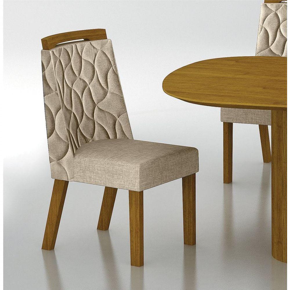 Conjunto Sala De Jantar Mesa Orgânica Com Vidro 200cm Com 6 Cadeiras Pé Madeira Dacota - 4