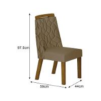 Conjunto Sala De Jantar Mesa Orgânica Com Vidro 200cm Com 6 Cadeiras Pé Mdf Dacota - 6