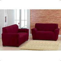 Capa Para Sofá 2 E 3 Lugares De Malha New City Vinho Sultan - 1