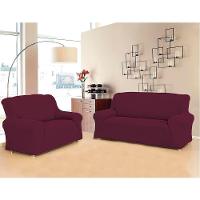 Capa Para Sofá 2 E 3 Lugares De Malha New City Vinho Sultan - 2