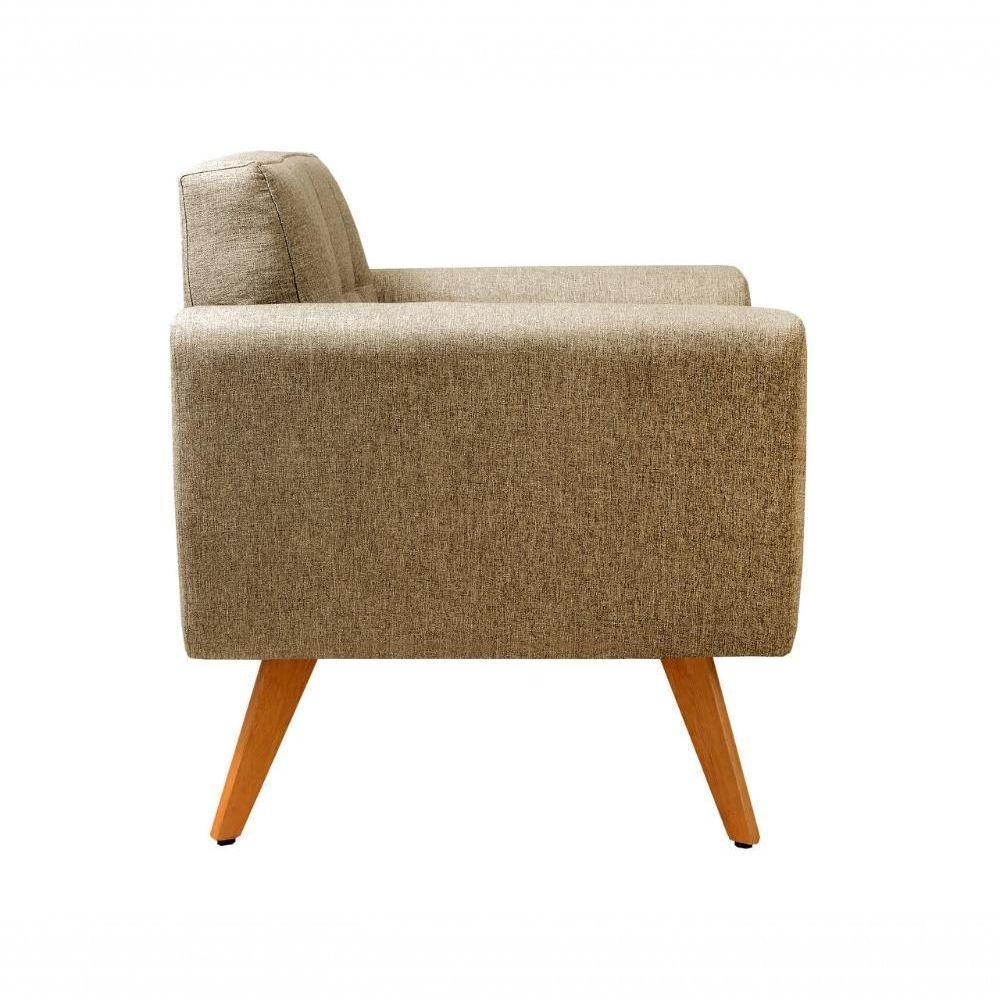 Conjunto 2 Poltronas Bruna Confortável Decorativa Moderna - Linho Marrom 150 - 3