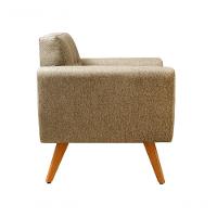 Conjunto 2 Poltronas Bruna Confortável Decorativa Moderna - Linho Marrom 150 - 3