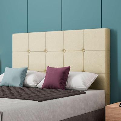 Cabeceira Estofada Solteiro 90 Cm Safira Linho Cor: Creme