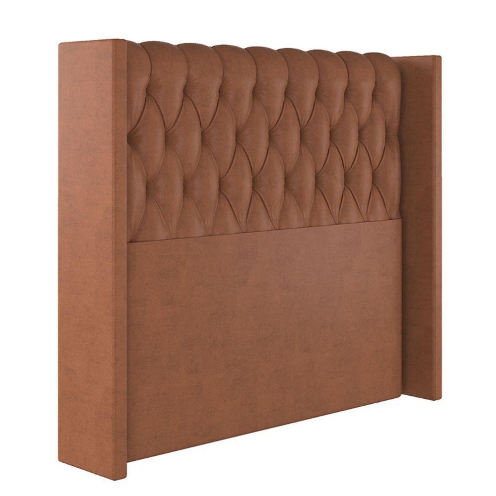 Cabeceira Estofada King 195 Cm Pérola Veludo Cor: Terracota - 2