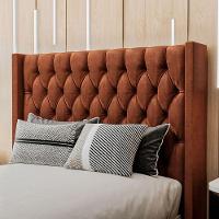 Cabeceira Estofada King 195 Cm Pérola Veludo Cor: Terracota - 1
