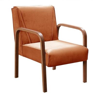 Poltrona Decorativa Anita Cadeira Moderna Sala Recepção - Veludo Terracota 400