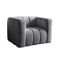 Poltrona Mona Decorativa Confortável Moderna Sala De Estar - Linho Cinza 320 - 1