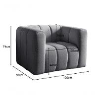 Poltrona Mona Decorativa Confortável Moderna Sala De Estar - Linho Cinza 320 - 2