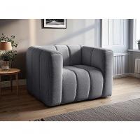 Poltrona Mona Decorativa Confortável Moderna Sala De Estar - Linho Cinza 320 - 3