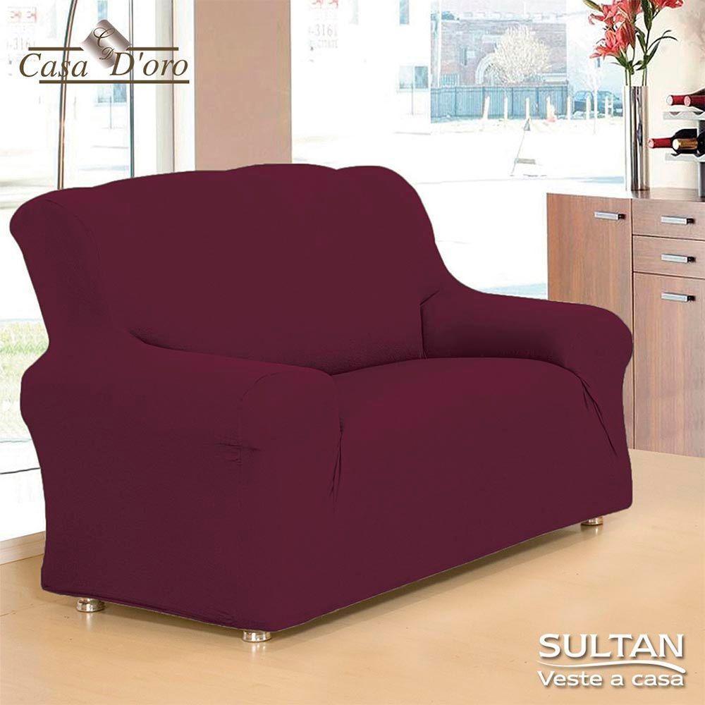 Capa Para Sofá 2 E 3 Lugares Vinho New City Casa Doro Sultan - 2