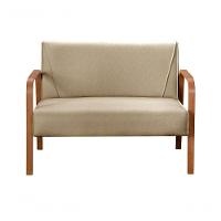 Poltrona Namoradeira Anita Decorativa Braço Madeira Moderna Linho Marrom 150 - 2