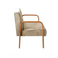 Poltrona Namoradeira Anita Decorativa Braço Madeira Moderna Linho Marrom 150 - 3