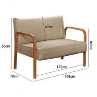 Poltrona Namoradeira Anita Decorativa Braço Madeira Moderna Linho Marrom 150 - 5