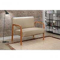 Poltrona Namoradeira Anita Decorativa Braço Madeira Moderna Linho Marrom 150 - 6