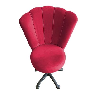 Cadeira Mocho Para Estética Escritório Recepção Veludo Vermelho Sj Móveis E Decoração