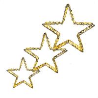 Enfeite Natalino Iluminado Led Estrelas 3d Dourada Bivolt - 1