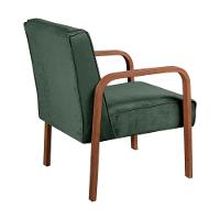 Kit 4 Poltronas Anita Moderna Decorativa Braço Madeira Veludo Verde 270 - 3