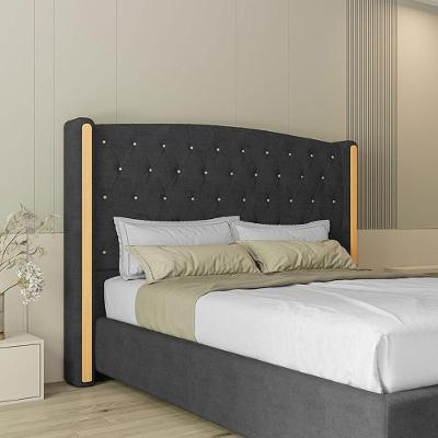 Cabeceira Estofada King 195 Cm Zirconio Veludo Cor: Preto