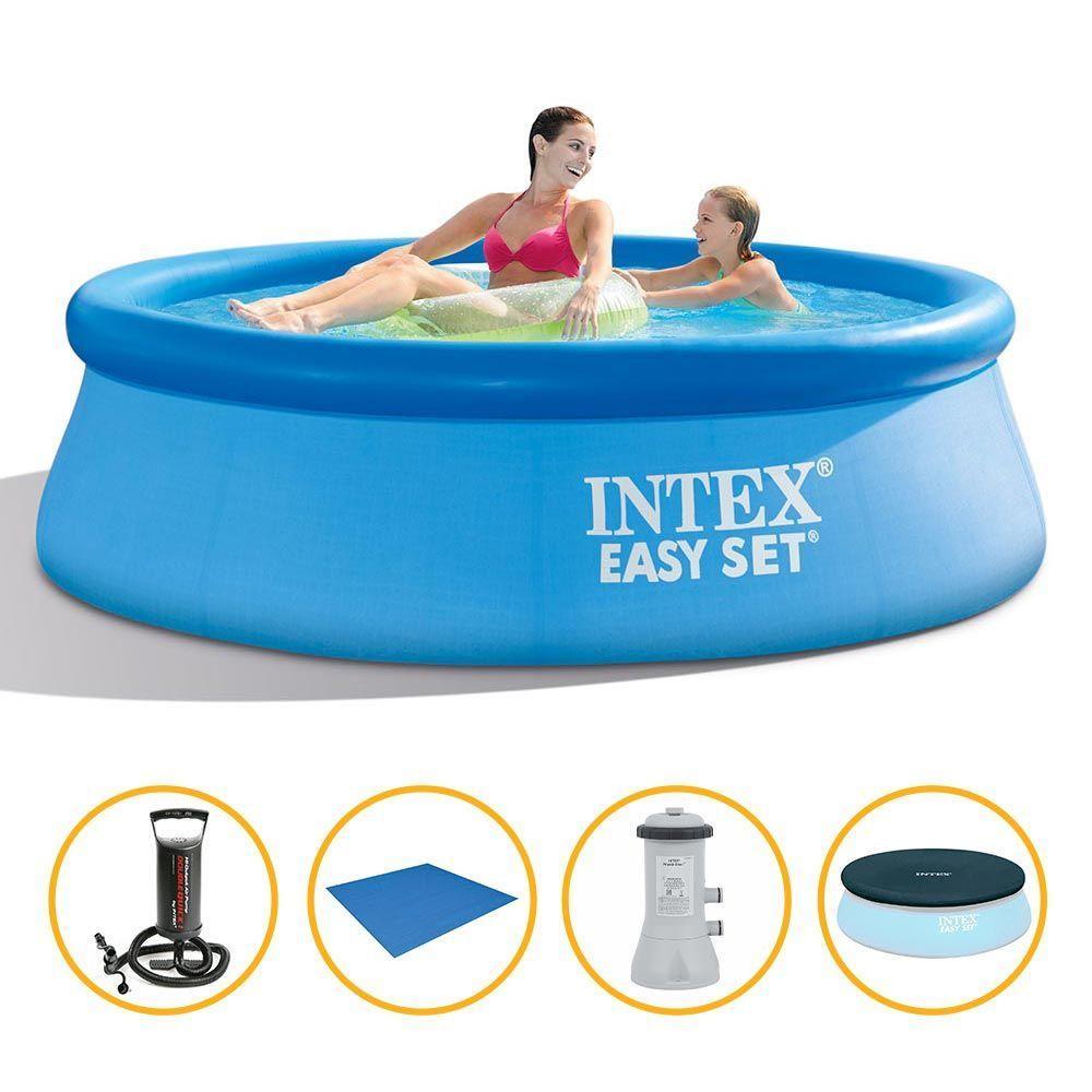 Piscina Inflavel 3.853l + Filtro 220v + Capa + Bomba + Forro Intex - 1