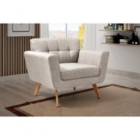 Conjunto 2 Poltronas Bruna Confortável Decorativa Moderna - Linho Bege 140 - 5