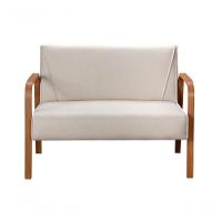 Poltrona Namoradeira Anita Decorativa Braço Madeira Moderna Linho Bege 140 - 2