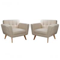 Conjunto 2 Poltronas Bruna Confortável Decorativa Moderna - Veludo Capuccino 250 - 1