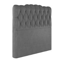 Cabeceira Estofada Casal 140 Cm Prisma Veludo Cor: Cinza - 2