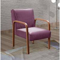 Poltrona Decorativa Anita Cadeira Moderna Sala Recepção - Veludo Roxo 380 - 2