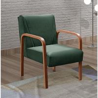 Poltrona Decorativa Anita Cadeira Moderna Sala Recepção - Veludo Verde 270 - 3