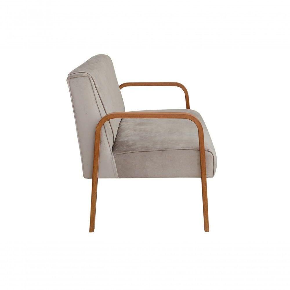 Poltrona Namoradeira Anita Decorativa Braço Madeira Moderna Veludo Capuccino 250 - 4
