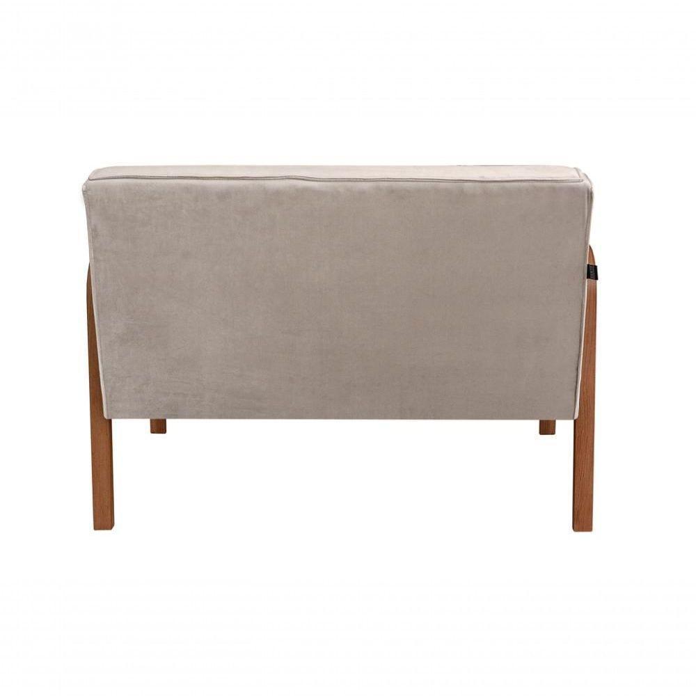 Poltrona Namoradeira Anita Decorativa Braço Madeira Moderna Veludo Capuccino 250 - 5