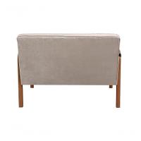 Poltrona Namoradeira Anita Decorativa Braço Madeira Moderna Veludo Capuccino 250 - 5