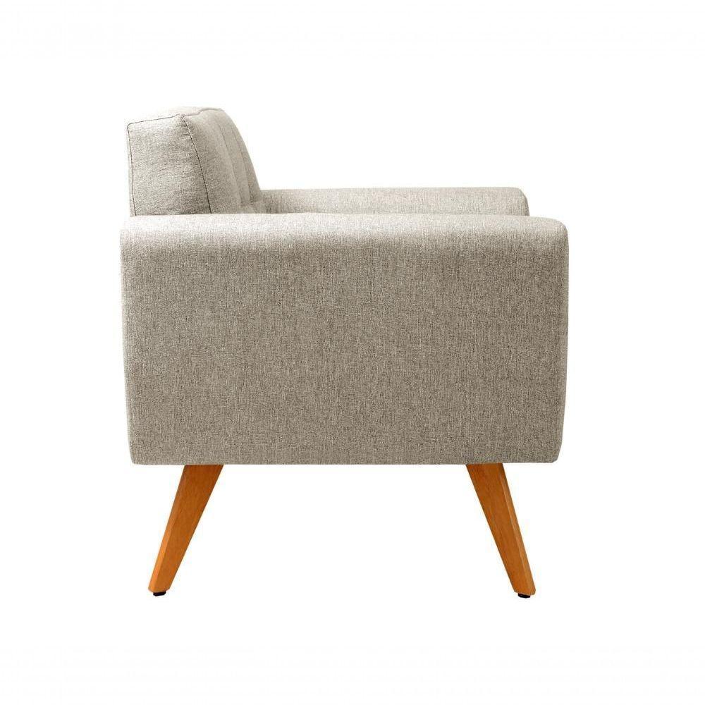 Poltrona Decorativa Bruna Living Sala Quarto Recepção - Linho Bege 140 - 2