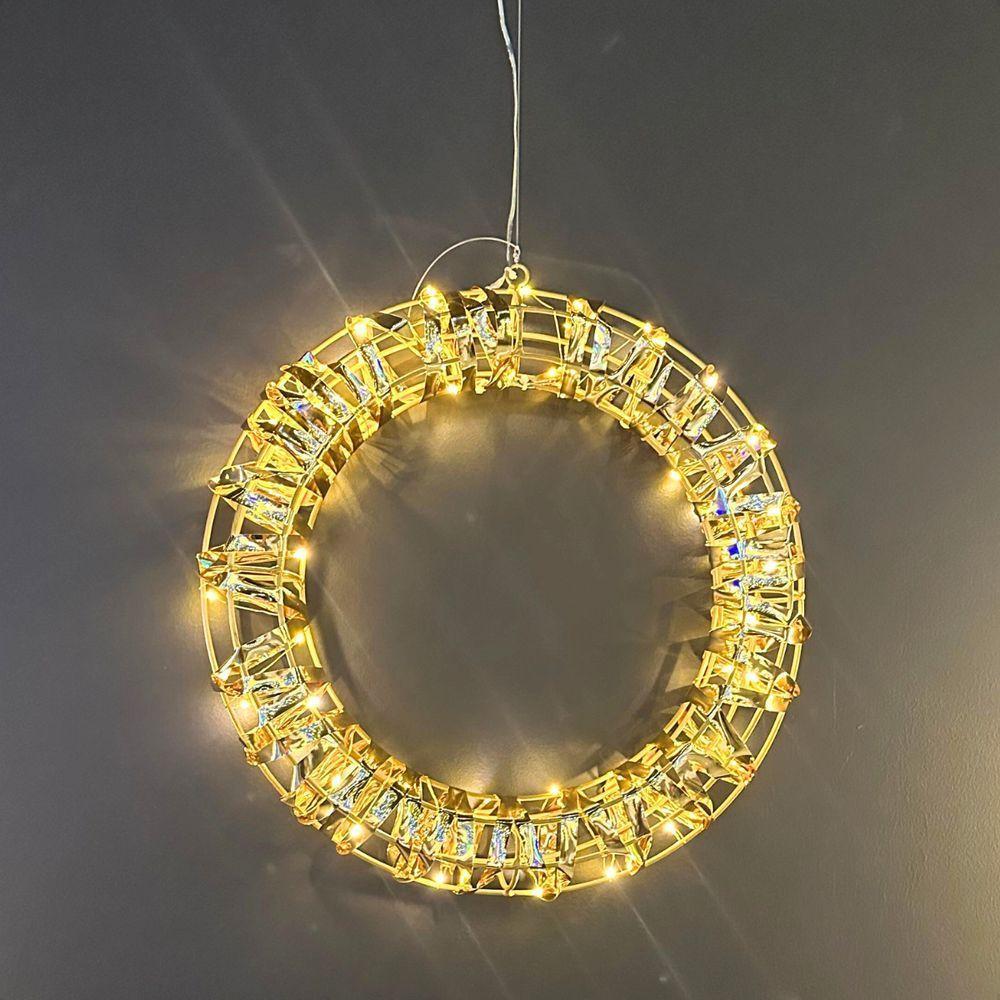 Guirlanda Iluminada Led 38cm Fita Dourada Bivolt Taschibra - 2