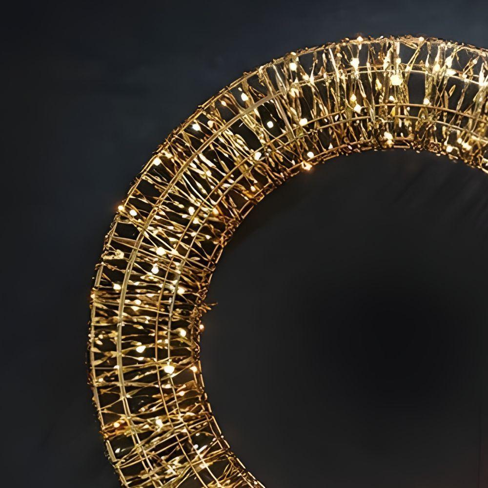 Guirlanda Iluminada Led 38cm Fita Dourada Bivolt Taschibra - 4