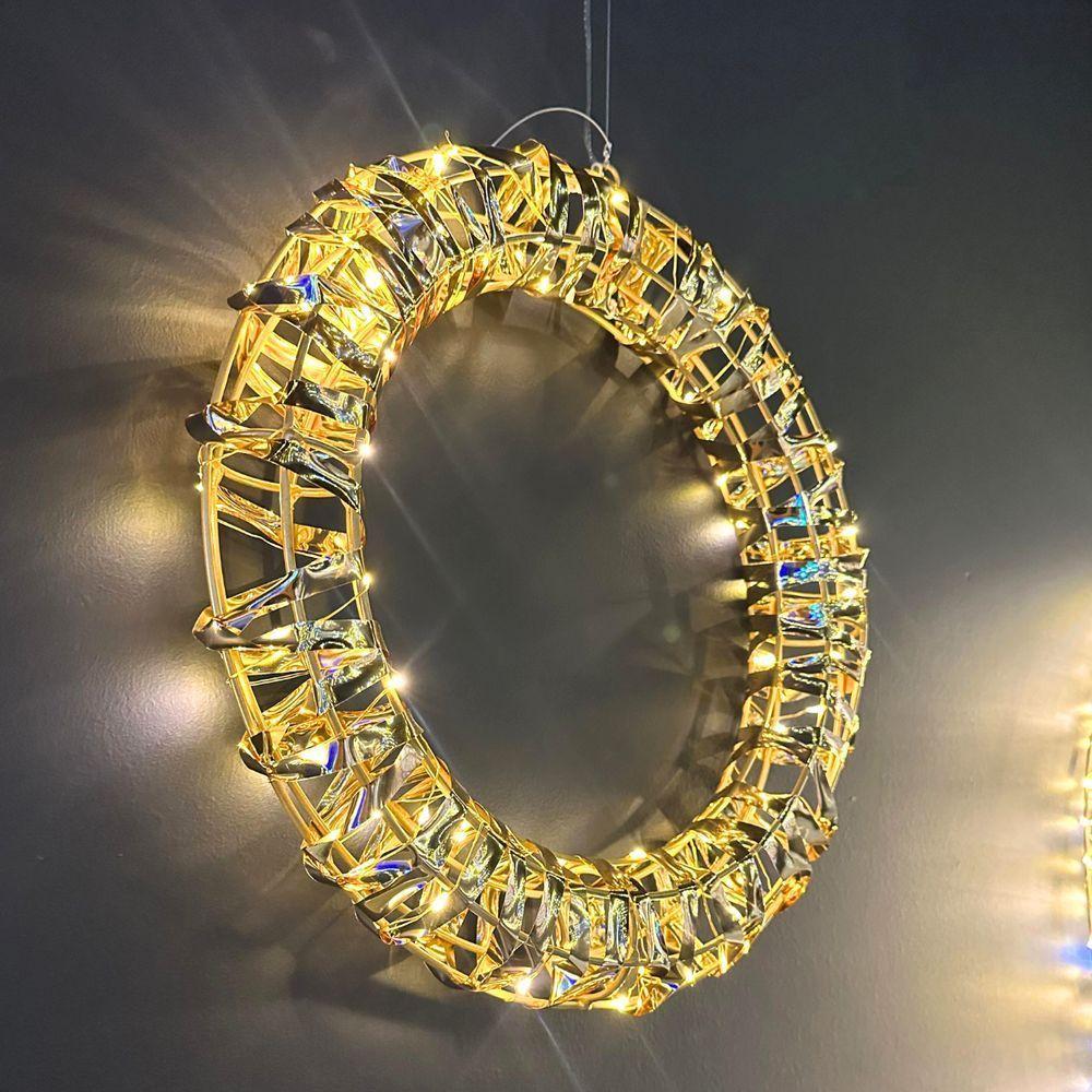 Guirlanda Iluminada Led 38cm Fita Dourada Bivolt Taschibra - 5