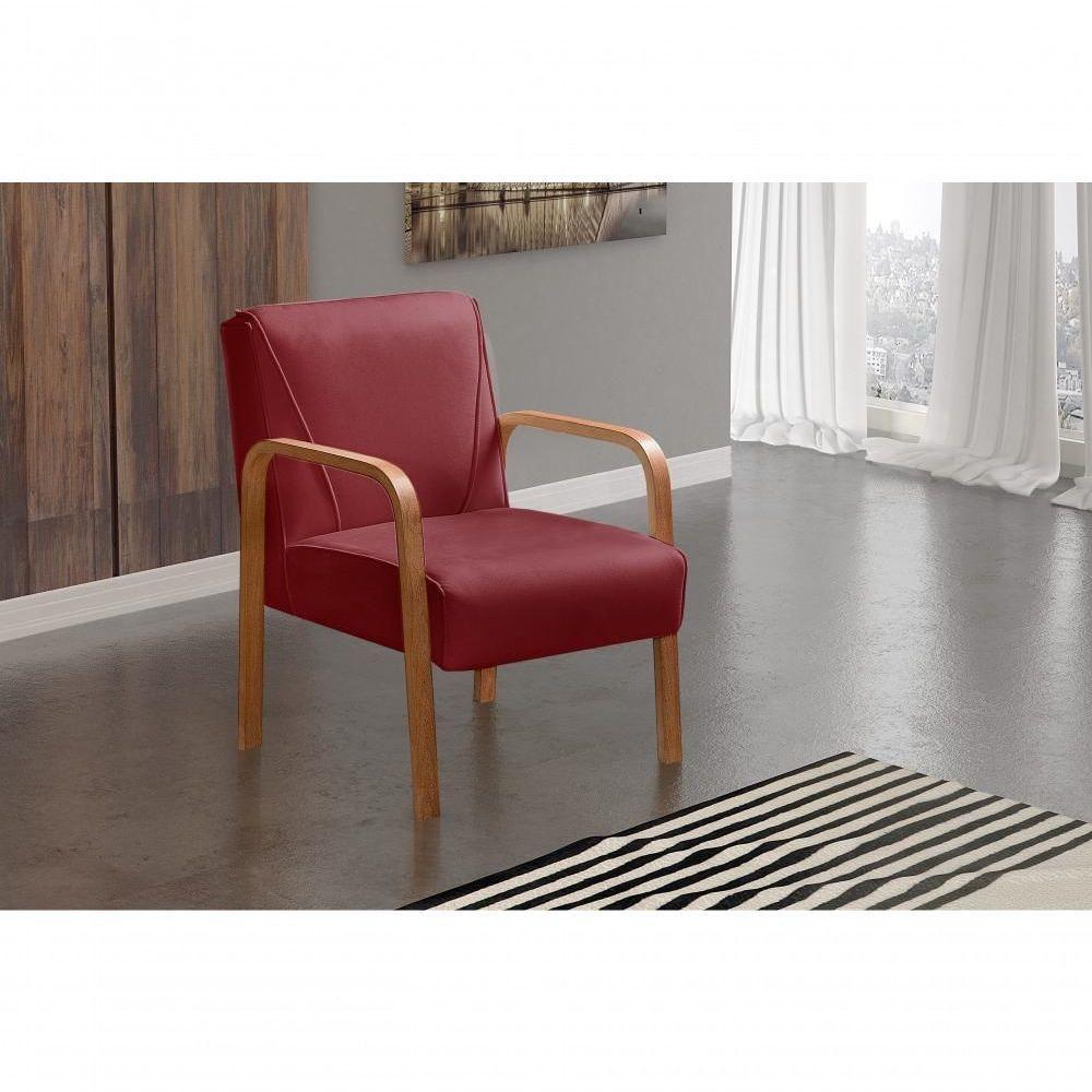Poltrona Decorativa Anita Cadeira Moderna Sala Recepção - Suede Bordô 110 - 3