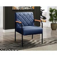 Conjunto 2 Poltronas Ludmilla Cadeira Decorativa Sala Recepção Escritório - Linho Azul 330 - 3