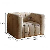 Poltrona Mona Decorativa Confortável Moderna Sala De Estar - Linho Marrom 150 - 2