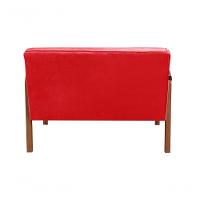 Poltrona Namoradeira Anita Decorativa Braço Madeira Moderna Suede Vermelho 100 - 3