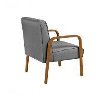 Kit 4 Poltronas Anita Moderna Decorativa Braço Madeira Linho Cinza 320 - 3