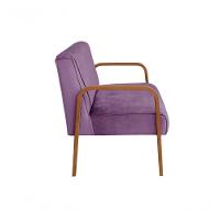 Poltrona Namoradeira Anita Decorativa Braço Madeira Moderna Veludo Roxo 380 - 2