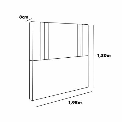 Cabeceira Estofada King 195 Cm Diamante Corino Cor: Preto
