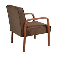 Kit 4 Poltronas Anita Moderna Decorativa Braço Madeira Veludo Marrom 260 - 3