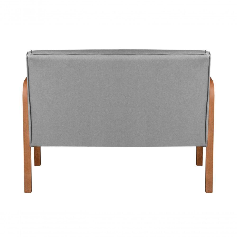 Poltrona Namoradeira Anita Decorativa Braço Madeira Moderna Linho Cinza 320 - 4