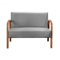 Poltrona Namoradeira Anita Decorativa Braço Madeira Moderna Linho Cinza 320 - 2