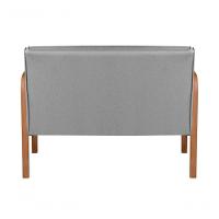 Poltrona Namoradeira Anita Decorativa Braço Madeira Moderna Linho Cinza 320