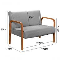 Poltrona Namoradeira Anita Decorativa Braço Madeira Moderna Linho Cinza 320 - 5