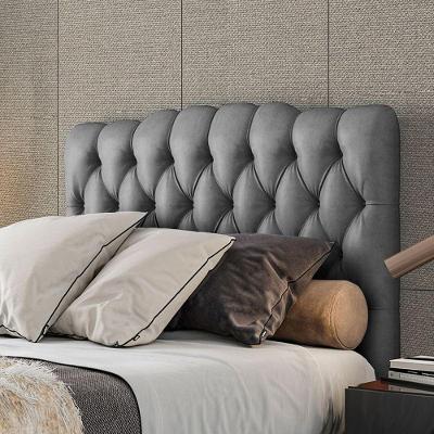 Cabeceira Estofada King 195 Cm Prisma Veludo Cor: Cinza