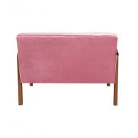 Poltrona Namoradeira Anita Decorativa Braço Madeira Moderna Suede Rosa 280 - 3